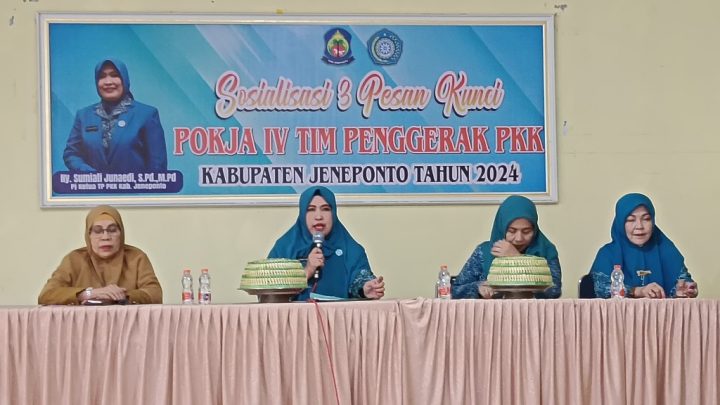 Pj Ketua TP PKK Jeneponto Buka Sosialisasi 3 Pesan Kunci Percepatan Penurunan Stunting