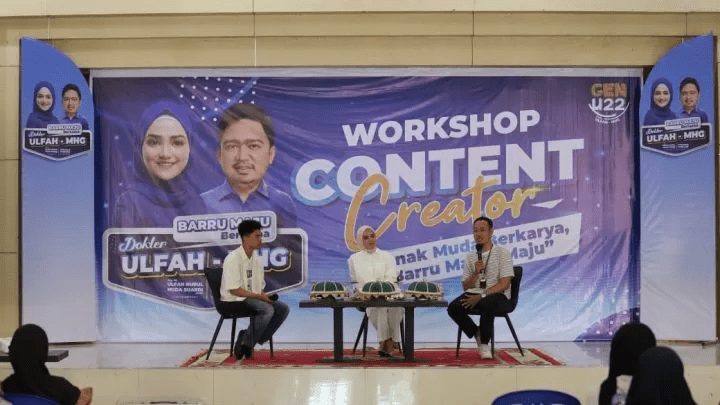 Bekali Gen U 22 Tahun, Paslon Ulfah – MHG Gelar Workshop Konten&nbsp;Kreator